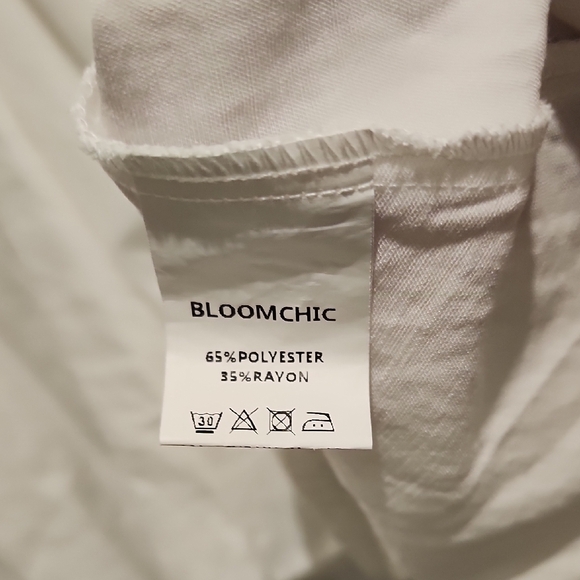 NWOT White Pleated V-Neck Top With Flutter Sleeves 2x - Picture 4 of 4